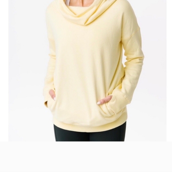 ZYIA Active Oh So Soft Cowl Neck Hoodie Yellow size medium - Picture 1 of 6